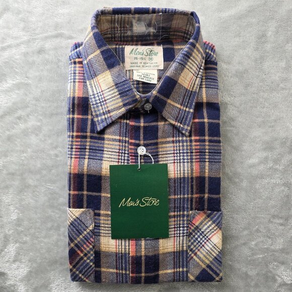 Vintage Sears Men’s Flannel Button Up Shirt Long Sleeve Medium New - Picture 1 of 5
